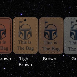 Mandalorian Luggage Tag Star Wars Gift Engraved Leatherette Travel Tag Disney Gift for Travelers Disney Tag Mando Tag
