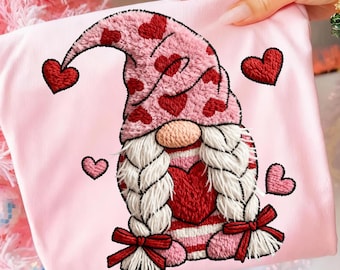 Latch Hook Yarn Valentines Gnome PNG, Valentine's Day PNG, Preppy Valentines Png, gnome sublimation [Digital Download]