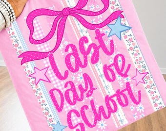 Último día de clases PNG, Coquette Bow PNG, Grandmillennial School PNG, Preppy Teacher PNG, Fin de clases PNG, Descarga digital