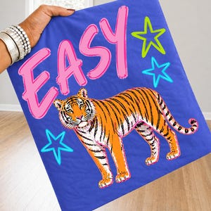 Enkel tiger-png, penseldragstiger-png, vildtiger-skjorta-png, retrotiger-png, preppy tiger-sublimering-png, sommarskjorta, digital nedladdning