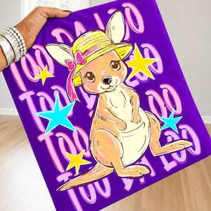 Too Da Loo känguru-png, randig känguru-png, sista skoldagen-png, årets slut-png, preppy sommarrandig-png, digital nedladdning