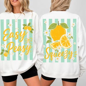 Easy Peasy citronpressning png, kokett rosettcitron png, tjejig sommarsublimeringsdesign, preppy frukt png, digital nedladdning
