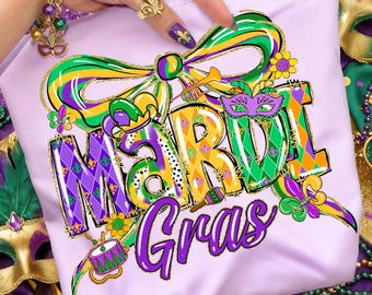 Mardi Gras coquette Png, Mardi Gras png, Fleur De Lis coquette Png, Preppy Mardi Gras Y'all Png, digital download
