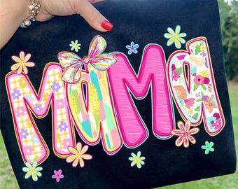 Mama Png, Mothers Day Png, Coquette Bow Png, Brushstroke Mama, Preppy Mother Png, Grandmillennial Floral Png, Instant Digital Download