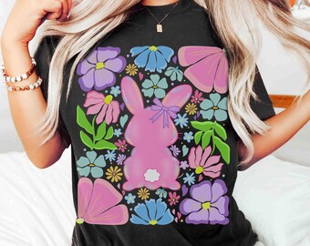 Boho Easter Bunny Png, Happy Easter Png, Retro Floral Easter Png, Bunny Coquette Png, Floral Easter Png, Coquette Easter Png