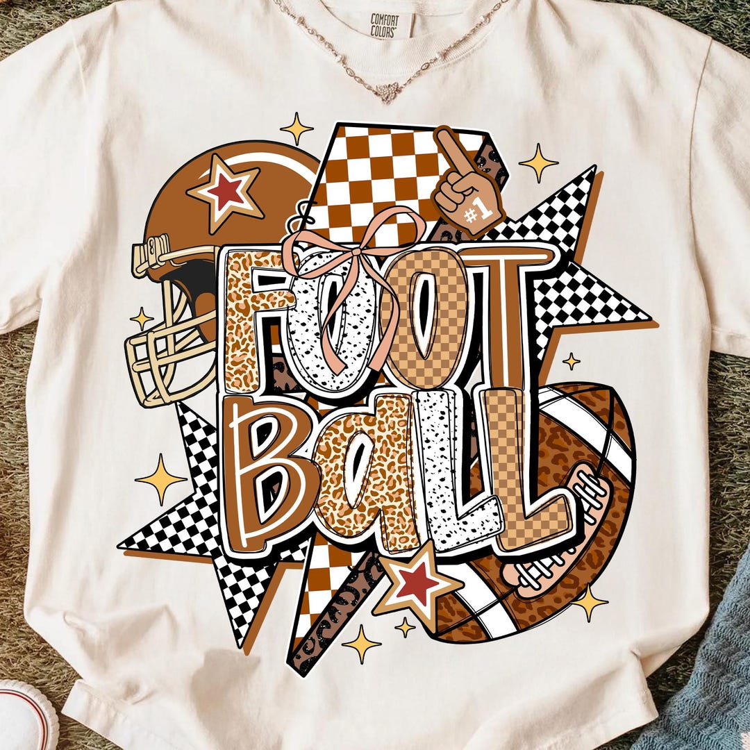 Football Png, Football Game Day Png, Retro Checkered Football Png ...