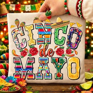 Cinco De Mayo Png, Serape Cinco De Mayo, Sombrero Fiesta Png, Floral Cinco Sublimation, Maraca Png, Rose Fiesta Png, Digital Download