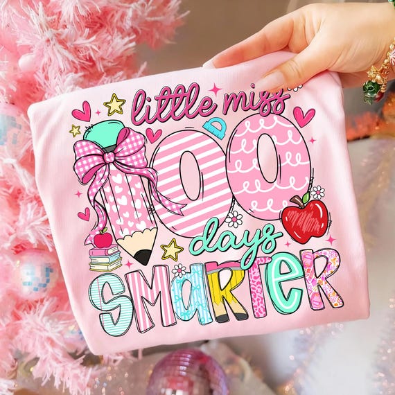 100 Days of School Png, Little miss 100 Days Smarter, 100 Days Smarter png, Little Miss Png, Teacher Png, Student Png, Digital Download
