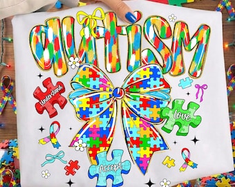 Autism Awareness Coquette Png, Autism Mama PNG,Retro Autism Bow PNG, Autism Advocate Png, Special Education Sublimation, Digital Download