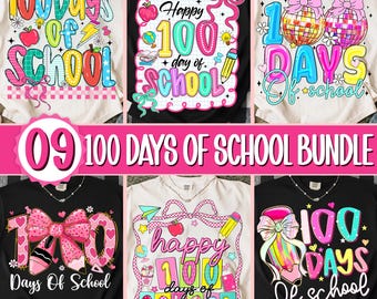 100 Days of School Bundle Png, 100 day of school png, Teacher 100 days, 100th Day of School Bundle Png, Digital Download