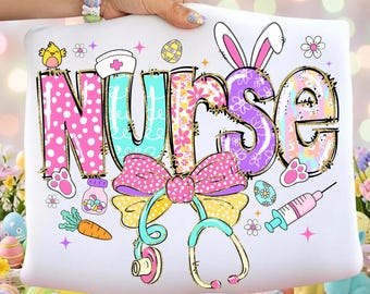 Easter Nurse Coquette Png, Happy Easter Png, Nurse Easter png, School Nurse Png, Nurse Easter Bunny Ears Png, Digital Download