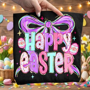 Happy Easter Coquette Png, Colorful Easter, Brushstroke Easter Png, Coquette Easter Png, Trendy Girly Easter, Digital Download image 8