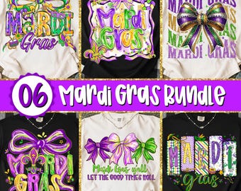Mardi Gras Bundle PNG, Preppy Mardi Gras PNG, Mardi Gras Png Bundle, Brushstroke Mardi Gras, Mardi Gras Coquette Png, Digital Download
