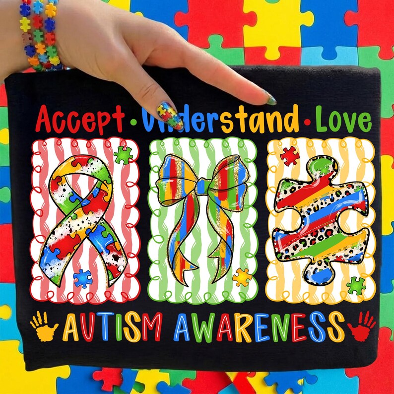 Autism Awareness Coquette Bow Png, Accept Understand Love Png ...