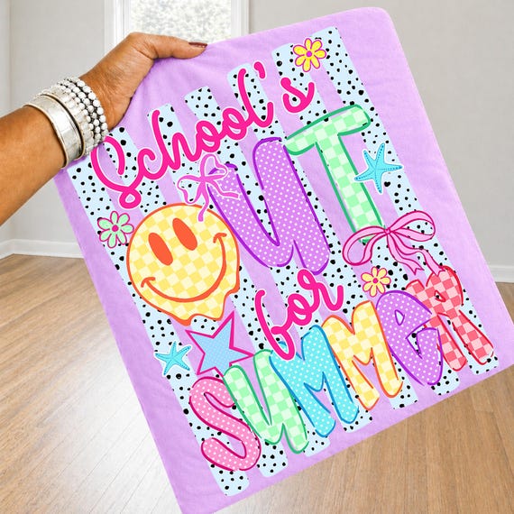 Preppy Schools Out Summer Png, Last Day Of School Png, Striped Smiley Face Summer Png, Coquette Bow Schools Out Png, Kids Png