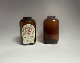 Vintage 1920&#39;s Antique Amber Levi Garrett & Sons Philada Pa Tobacco Snuff  (2)