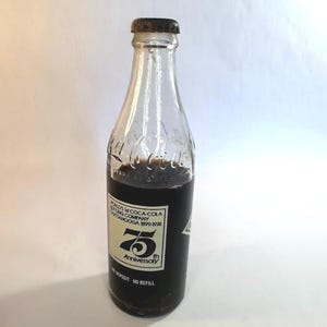 Vintage World&#39;s 1st Coca Cola Chattanooga 1899-1974 75th Anniversary 10oz Bottle
