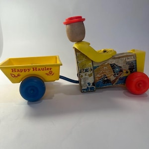 Vintage Fisher Price Happy Hauler Pull Toy, 1967 Fisher Price