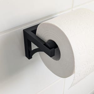 Toilettenpapierhalter selbstklebend | Kein bohren nötig | Eleganter, einfacher Toilettenpapierhalter in Schwarz oder Weiß