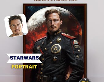 Custom Star Wars portrait from photo, Custom Man portrait, Gift for dad, Digital Download