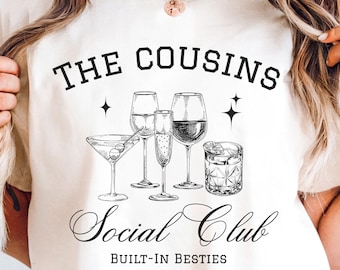 Cousins Social Club Shirt - Built In Besties - Comfort Colors 1717 - Family Vacation Cousin Crew Tee