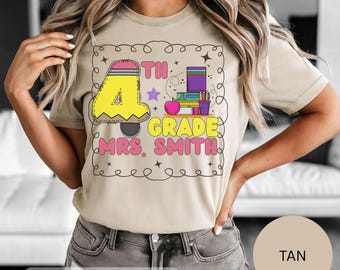 Fourth Grade Teacher Shirt, Teacher Gift Shirt, Colorful Teacher Tee, Elementary Teacher T-shirt, Cute Teacher Shirt, Back to School Shirt