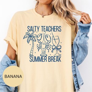 Salty Teacher Summer Break Shirt, Teacher Appreciation Shirt, Colorful Teacher Tee, Gift for Teacher, Cute Teacher Shirt, Elementary Teacher
