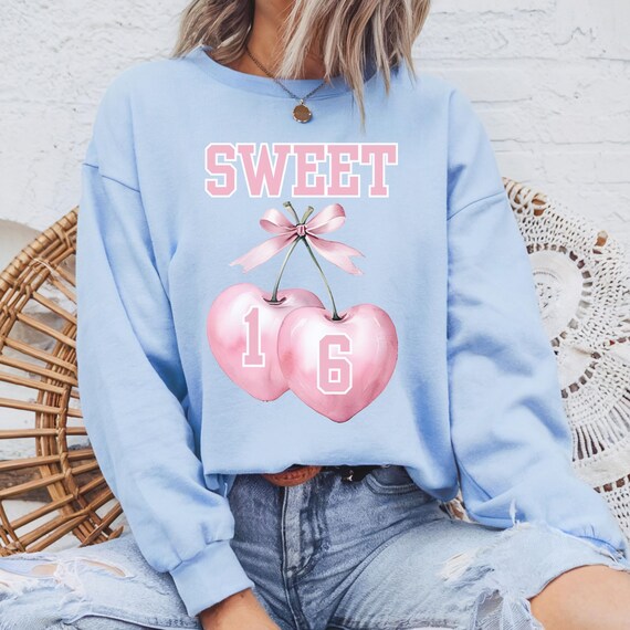 Sweet 16 Cherries Crewneck Sweatshirt, Sweet 16 Shirt, 16th