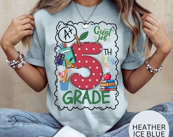 Fifth Grade Teacher Shirt, Teacher Gift Shirt, Colorful Teacher Tee, Elementary Teacher T-shirt, Cute Teacher Shirt, Back to School Shirt