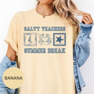 Salty Teacher Summer Break Shirt, Teacher Appreciation Shirt, Doodle Teacher Tee, Gift for Teacher, Cute Teacher Shirt, Elementary Teacher