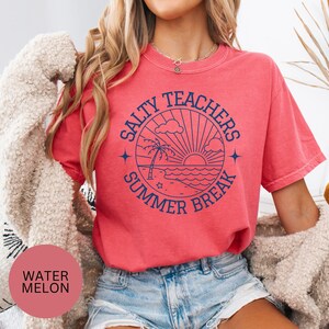 Salty Teacher Summer Break Shirt, Teacher Appreciation Shirt, Doodle Teacher Tee, Gift for Teacher, Cute Teacher Shirt, Elementary Teacher