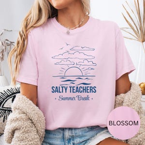 Salty Teacher Summer Break Shirt, Teacher Appreciation Shirt, Doodle Teacher Tee, Gift for Teacher, Cute Teacher Shirt, Elementary Teacher