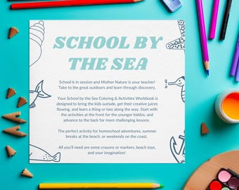 L'école en bord de mer, livre de coloriage et cahier d'activités