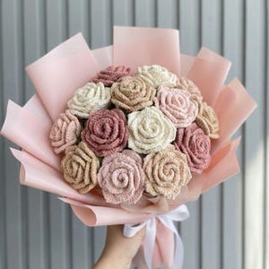 Schema PDF per bouquet di fiori all'uncinetto / Rose amigurumi facili (download digitale)