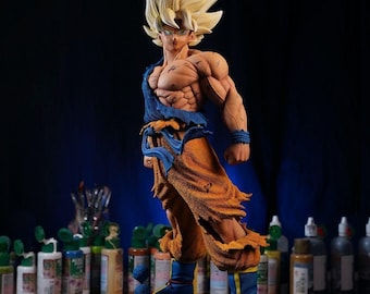 Super Saiyan Goku 3D Figure (Dragon Ball Z) - The Battered Warrior - Interchangeable Painted or Garage Kit Edition