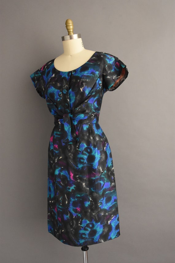 1950s vintage Gorgeous Silk Abstract Cocktail Par… - image 8