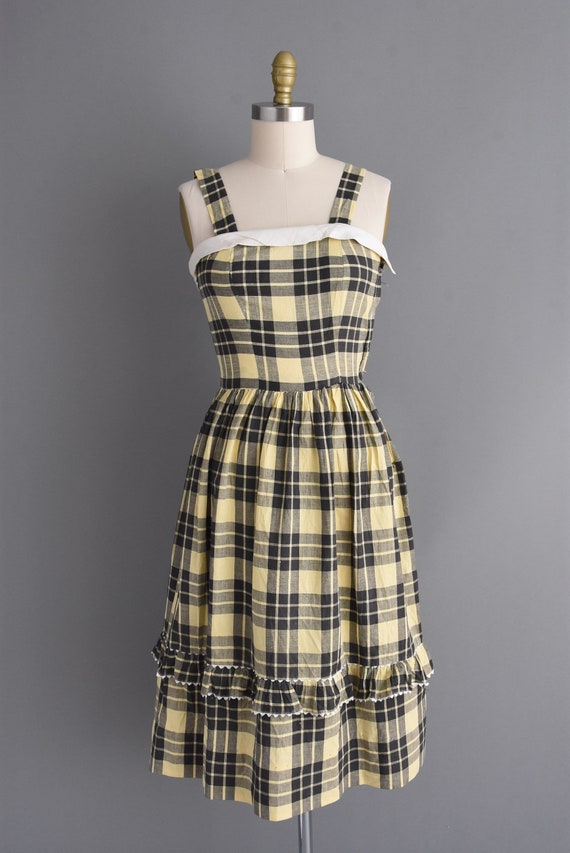 1950s vintage dress | Adorable Plaid Print Summer… - image 2