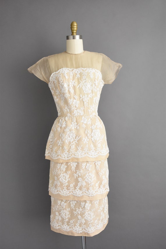 1950s vintage dress | Irene Sargent Ivory Chantil… - image 2