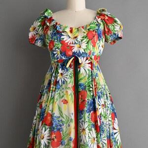 vintage 1960s Dress Vintage Emma Domb Puff Sleeve Floral Spring Dress small image 3