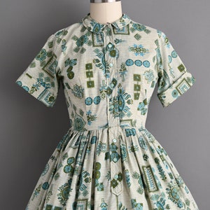 vintage 1960s Dress Vintage Cotton Print Shirtwaist Dress Small image 3