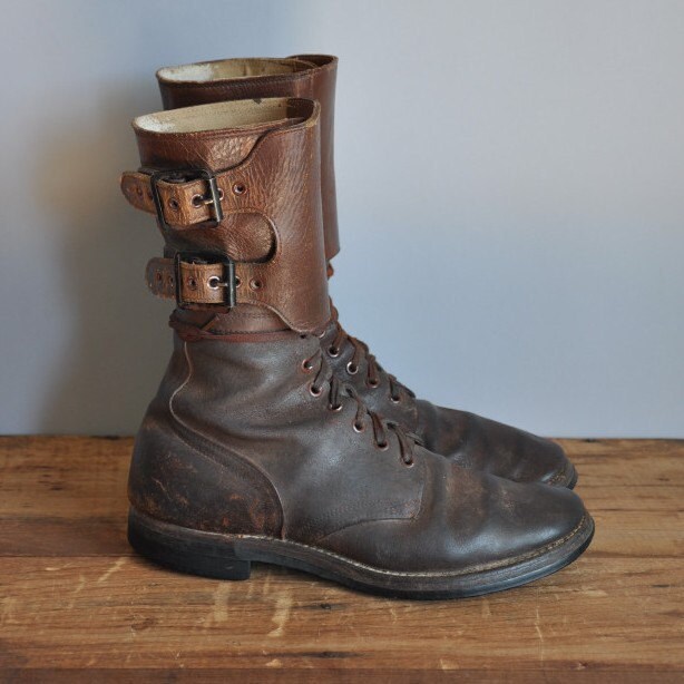 Vintage Rare 1930s WWII Leather Lace up 