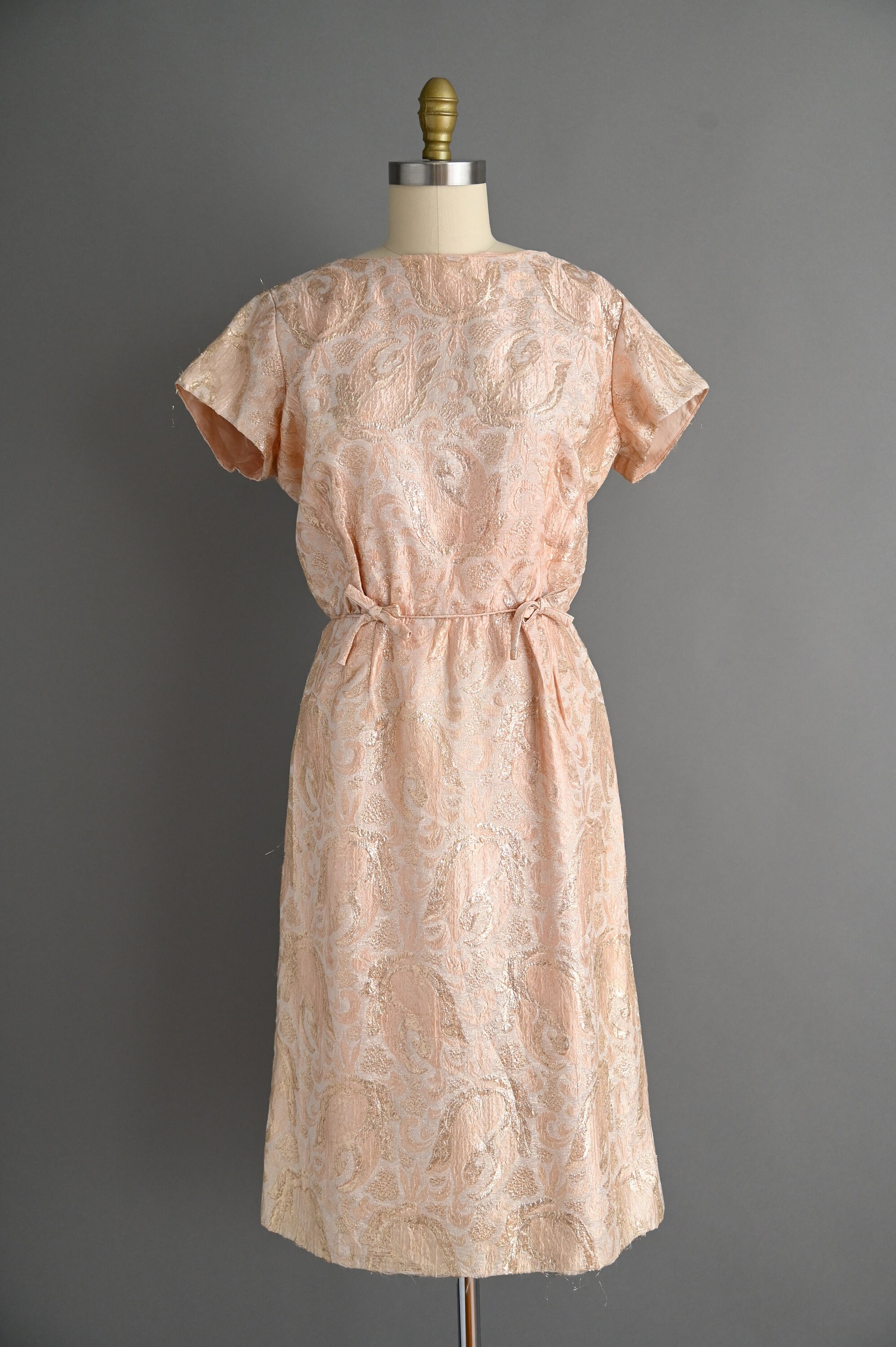 rose gold vintage dress 1960s | Sparkly Cocktail Dress | Large Introducing the Maddox Gown