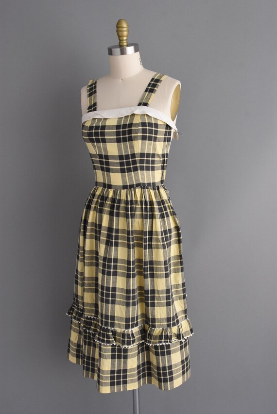 1950s vintage dress | Adorable Plaid Print Summer… - image 6