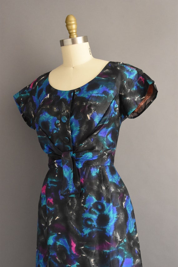 1950s vintage Gorgeous Silk Abstract Cocktail Par… - image 9