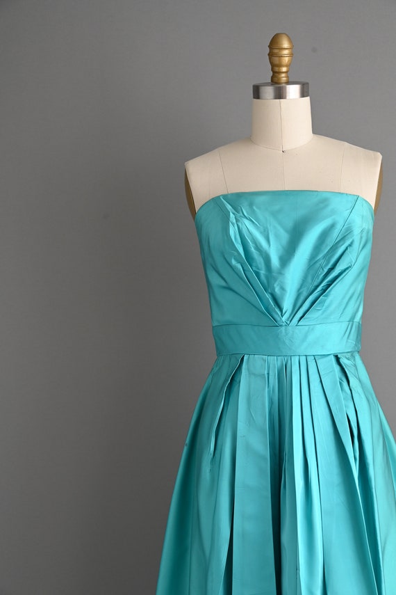 Vintage 1950s Miss Brooks Strapless Party Dress |… - image 4
