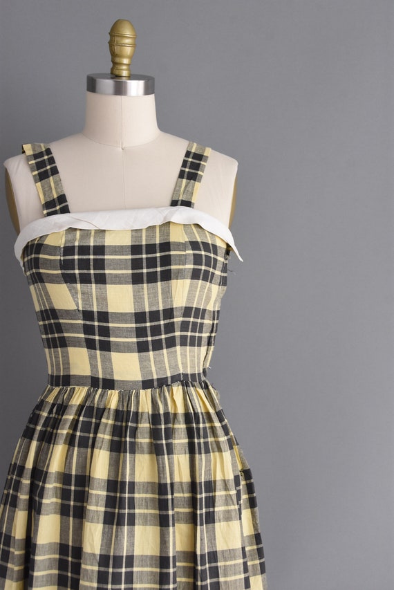 1950s vintage dress | Adorable Plaid Print Summer… - image 4