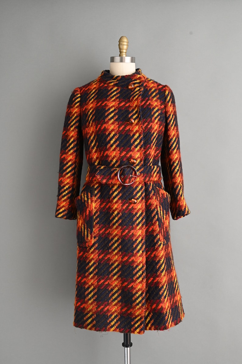 vintage 1960er Jahre Mantel | Tissus Haute Couture Wurmser Paris Mantel | Klein Bild 2