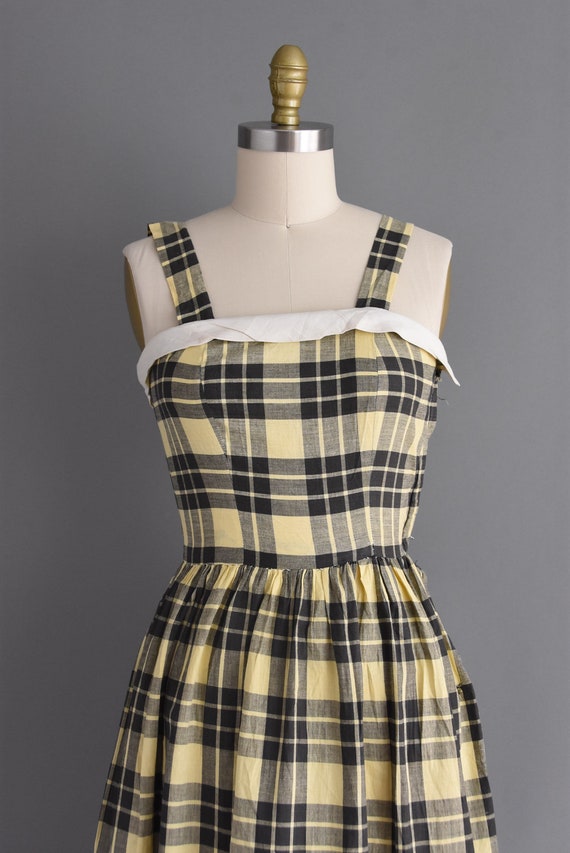 1950s vintage dress | Adorable Plaid Print Summer… - image 3