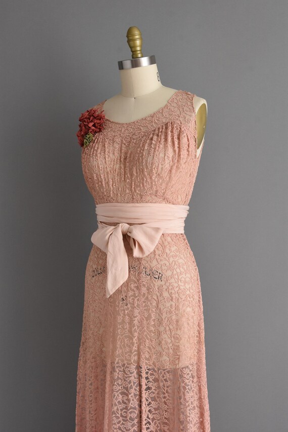 1930s vintage dress | Gorgeous Mauve French Lace … - image 8