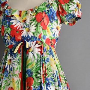vintage 1960s Dress Vintage Emma Domb Puff Sleeve Floral Spring Dress small image 8